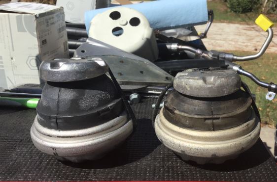 File:W220 New and Old Engine Mounts.JPG