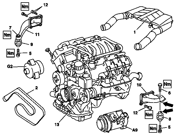 File:W220 remove install front engine mounts engine support.png