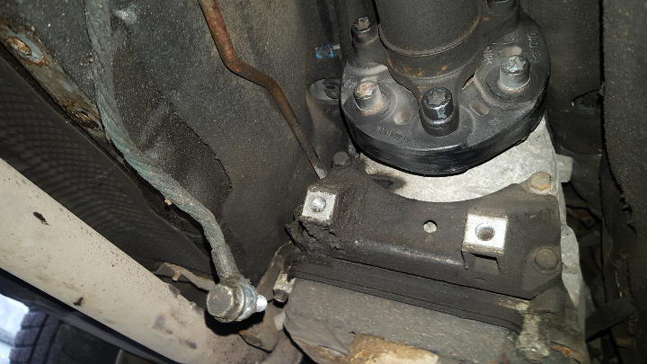 File:W220 engine crossmember removed transmission mount removed.jpg