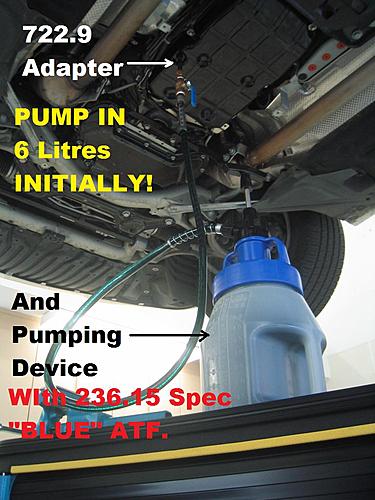 File:Pump in 4L Transmission Oil Leave Filler Adapter in Place DIY Transmission Flushing Procedure.jpg