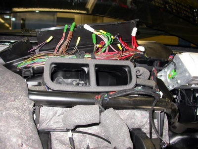 Shown on 220 S500, Center console, front, Behind dashboard