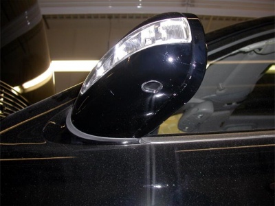 Shown on 220 S500, Left front door, Part of left electrically adjustable and heated exterior mirror